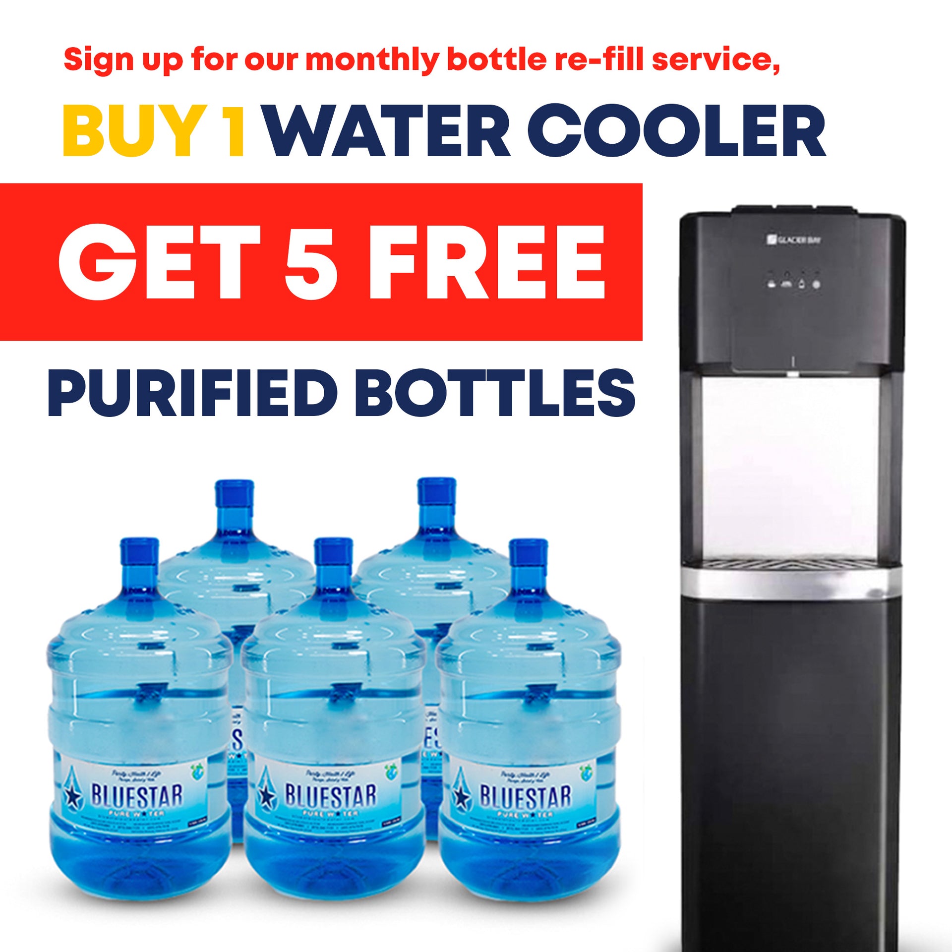Enfriador de agua + 5 botellas gratis (BottleDown)