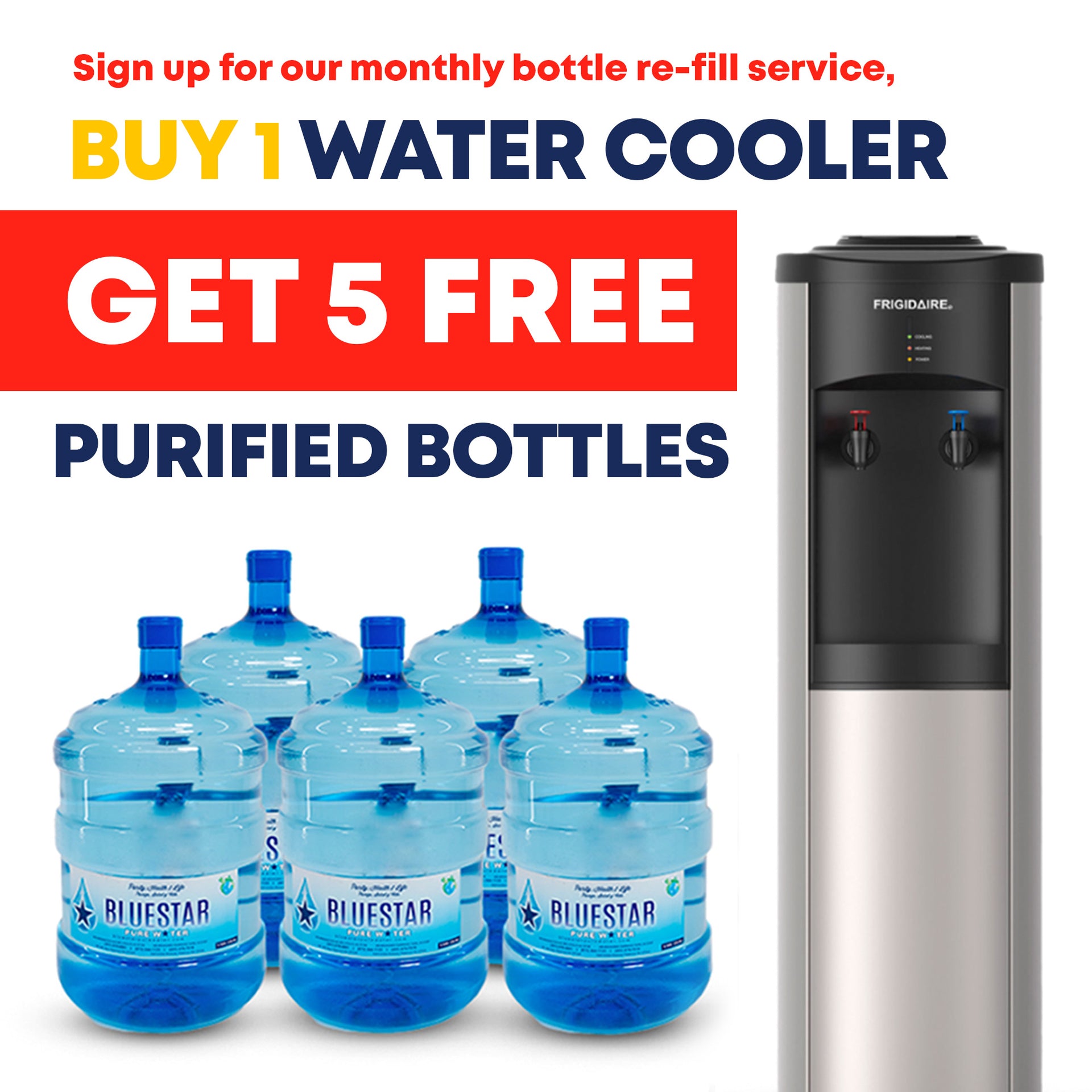 Enfriador de agua gris + 5 botellas gratis